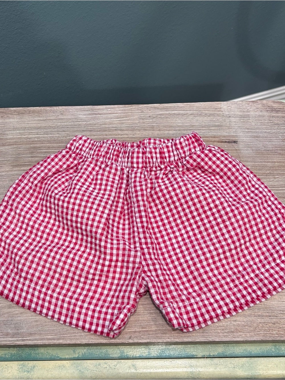 Blanke Boutique 100% Combed Cotton Toddler Boy’s  2T Red & White Gingham Shorts
